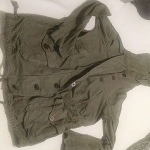 Army green zip up